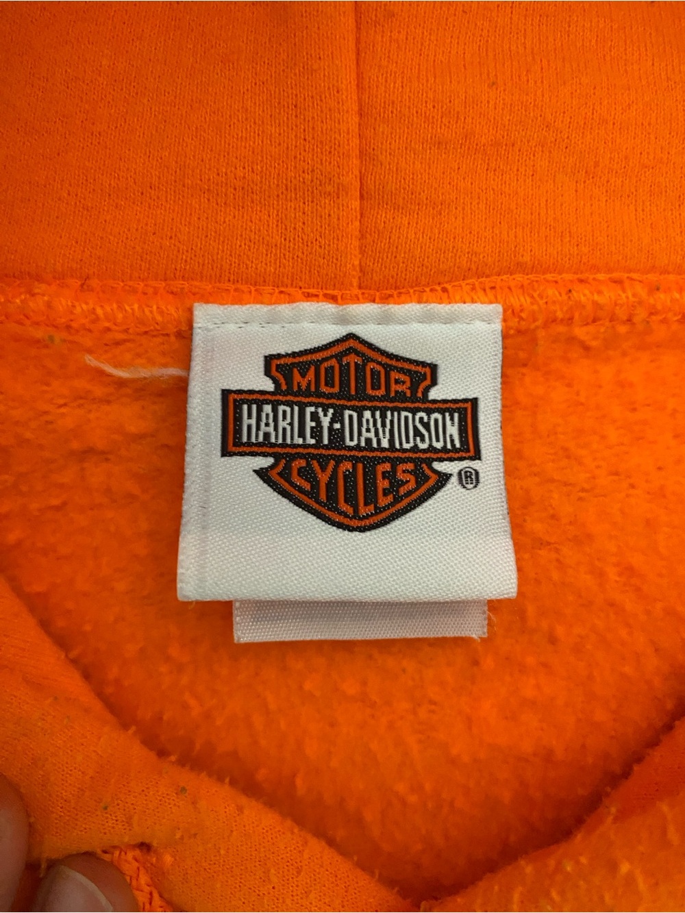 Harley-Davidson Men's Orange Logo Hoodie Sweatshirt - size XL - Mt Pleasant MI - Picture 6 of 13